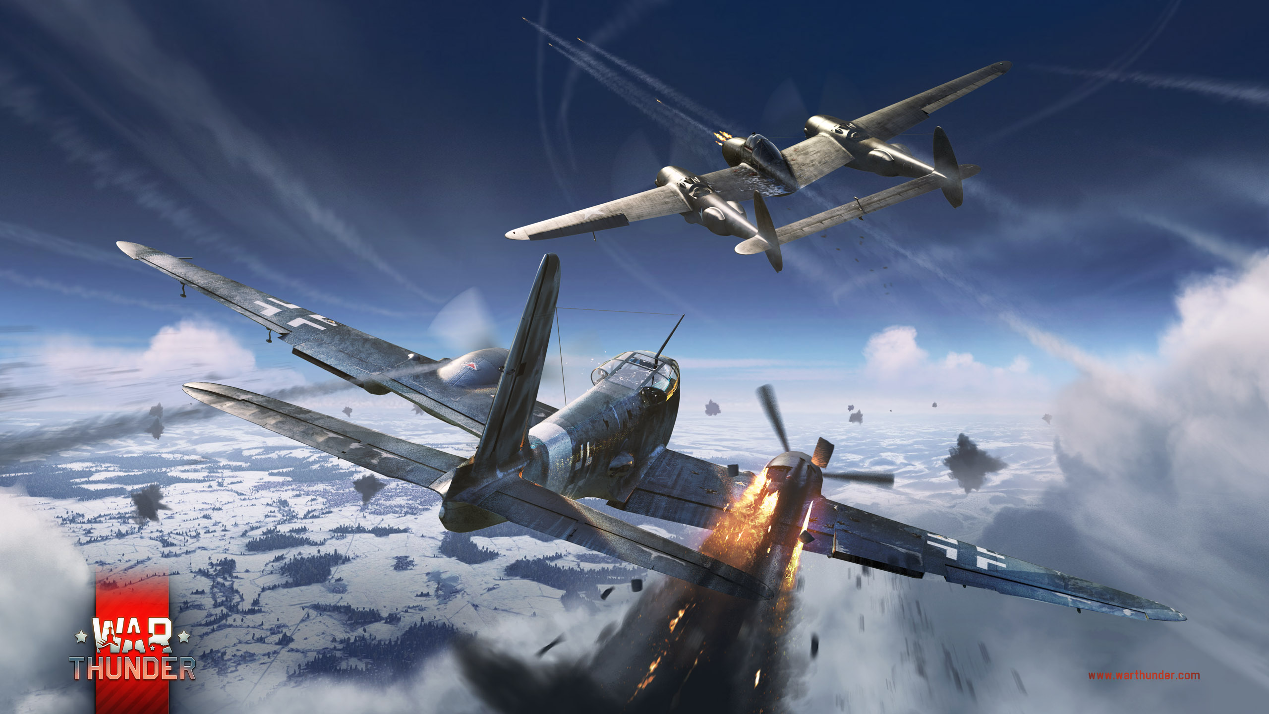 Papeis de parede War Thunder Aviãos Caça Avião Explosão Guerra
