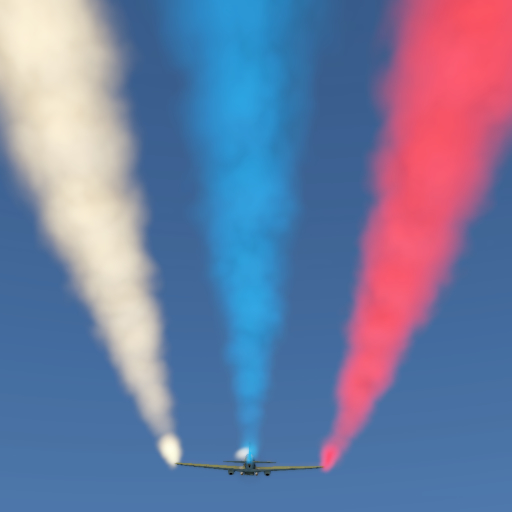 Three-color aerobatic smoke